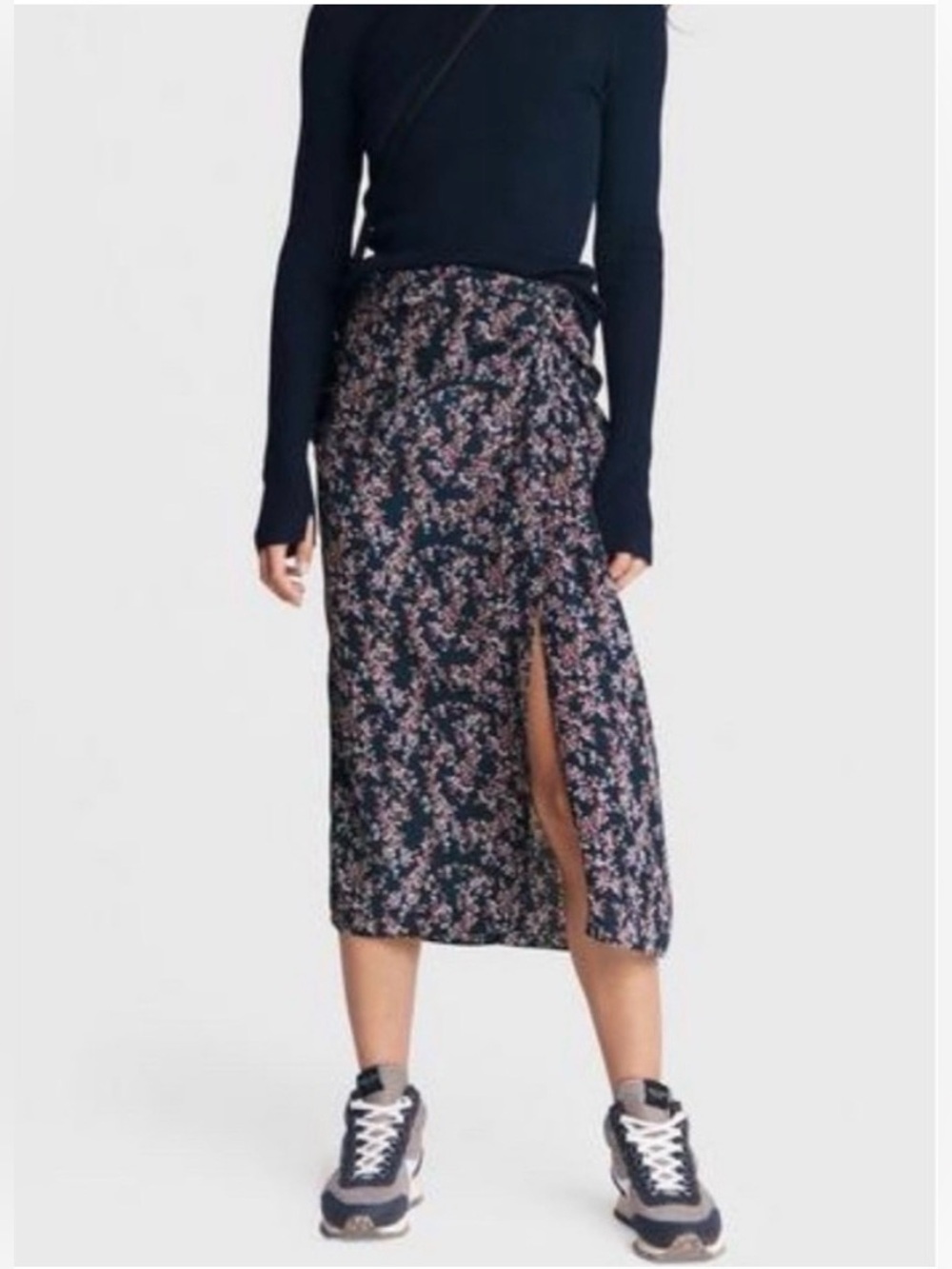 Rag & Bone Amber Silk Midi Skirt Floral